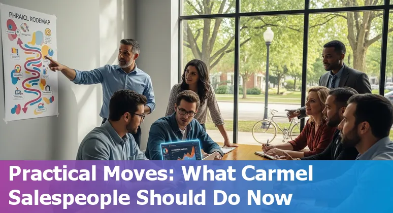 Carmel Indiana salesperson using AI tools on a laptop—2025 sales future in Carmel, Indiana