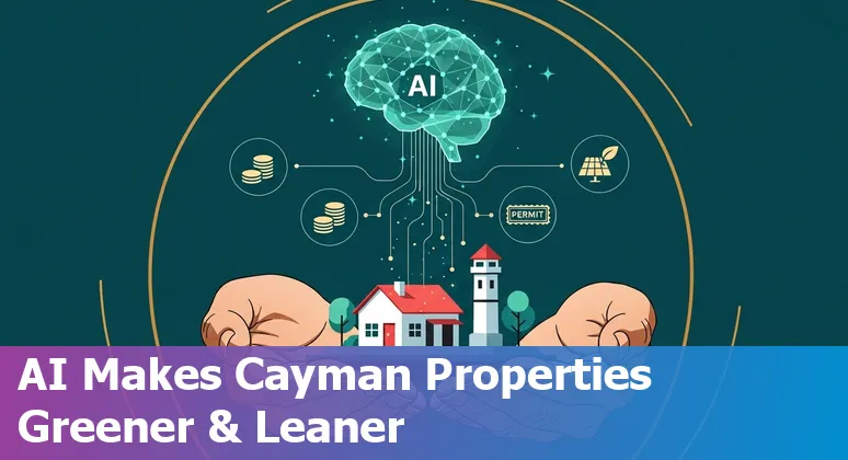 Graphic of AI streamlining real estate workflows in the Cayman Islands