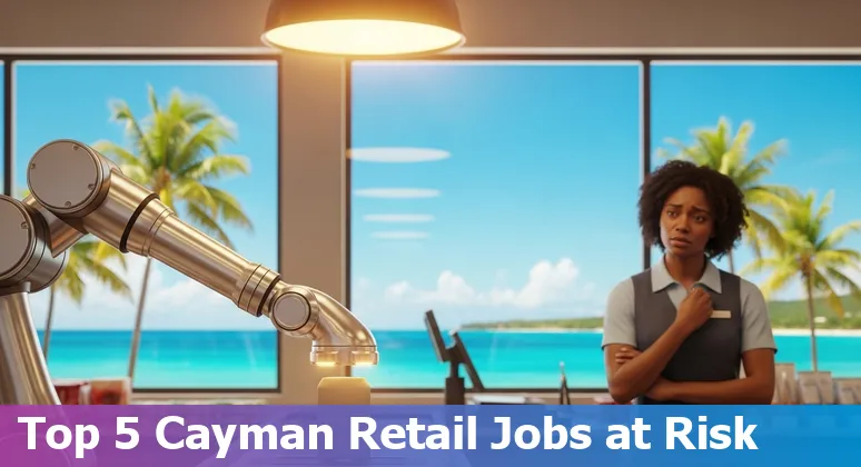 Retail cashier and AI self-checkout kiosk in a Cayman Islands store