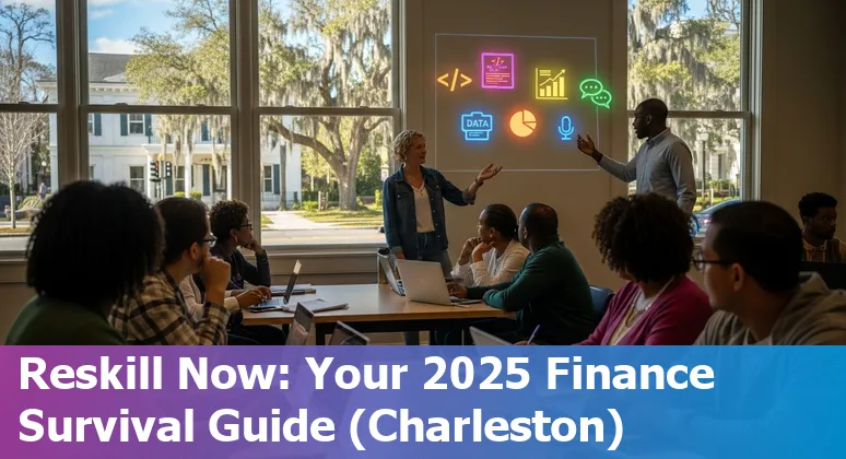 Finance professional using AI tools in an office in Charleston, South Carolina, USA