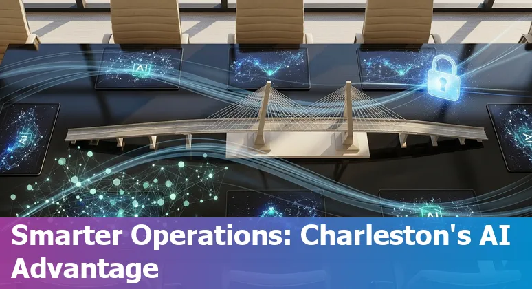 Financial services team in Charleston, South Carolina reviewing AI-driven analytics on a laptop
