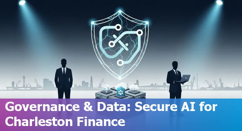 Financial services team discussing AI adoption in Charleston, South Carolina office in 2025