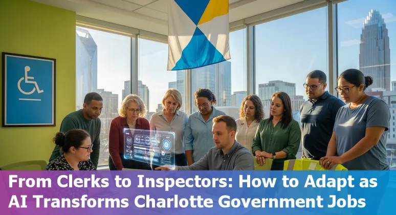 City of Charlotte government workers collaborating with AI tools on permits, outreach, and communications.