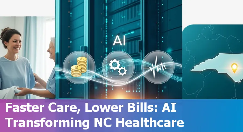 Charlotte, North Carolina hospital staff using AI tools on screens to improve care and cut costs in local health systems