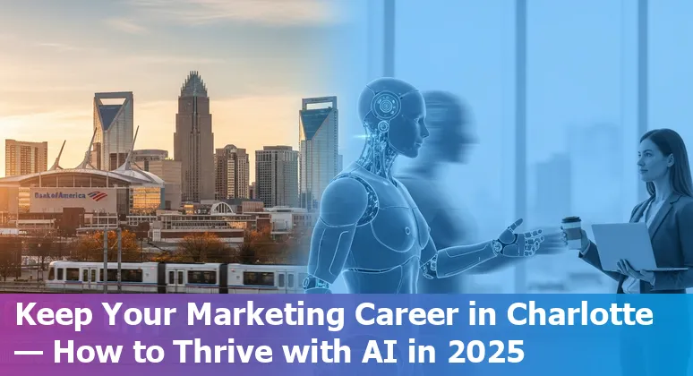 Charlotte, North Carolina marketer using AI tools on laptop, 2025