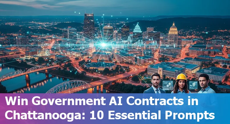 Person using GovTribe AI on a laptop to find federal contract opportunities relevant to Chattanooga, Tennessee.