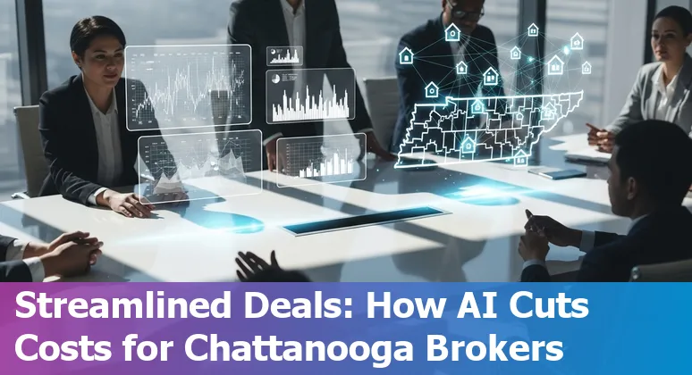 Chattanooga, Tennessee commercial building with AI-enabled systems and smart traffic in the background