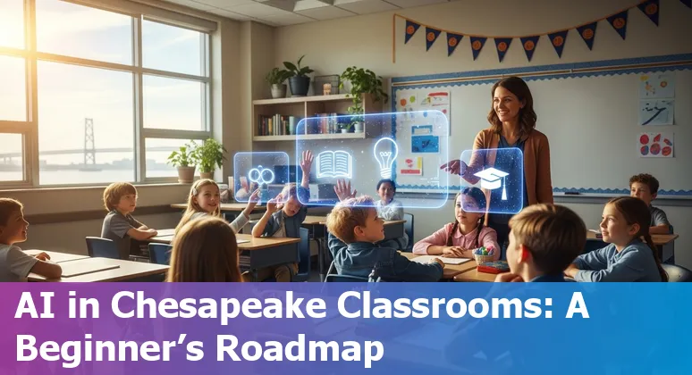 Educators and students in Chesapeake, Virginia exploring AI tools in a 2025 classroom workshop