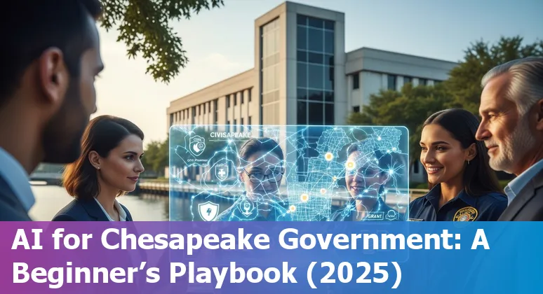Chesapeake, Virginia city hall with AI tech icons overlaid — AI in government Chesapeake, Virginia 2025