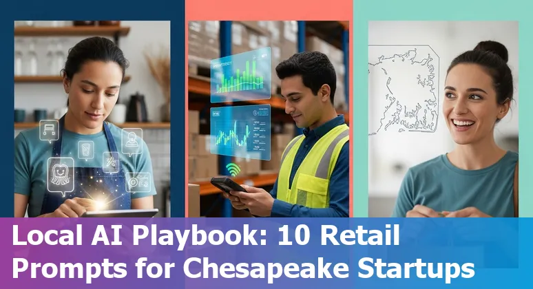 Retail store in Chesapeake, Virginia with AI icons showing personalization, inventory, and delivery.
