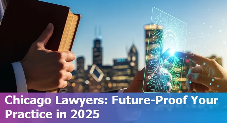 Chicago, Illinois law office with AI icons overlay — adapting legal jobs in 2025 in Illinois