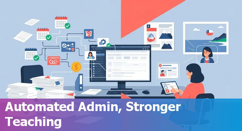 Education staff using AI tools to automate admin tasks and support teachers in Chile