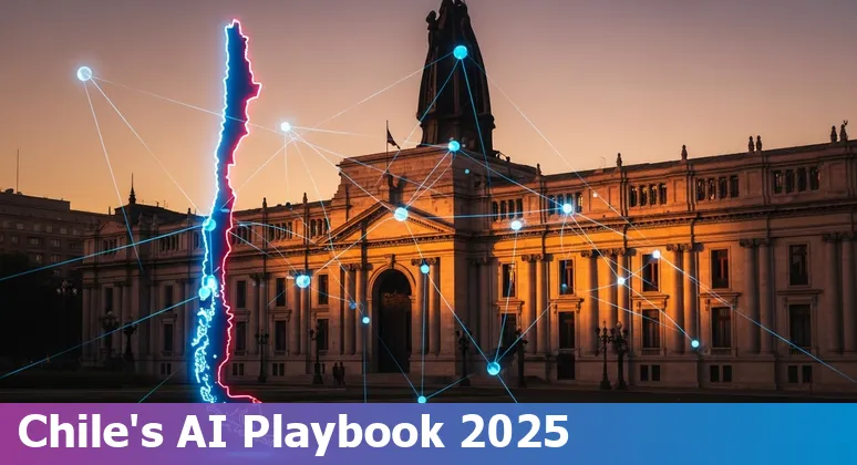 Roadmap for government AI implementation in Chile 2025 showing data centers, policy updates and service redesign in Chile