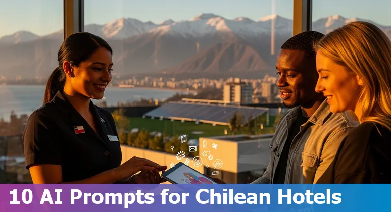 Hotel staff using an AI dashboard to personalize guest experiences and optimize operations in Chile