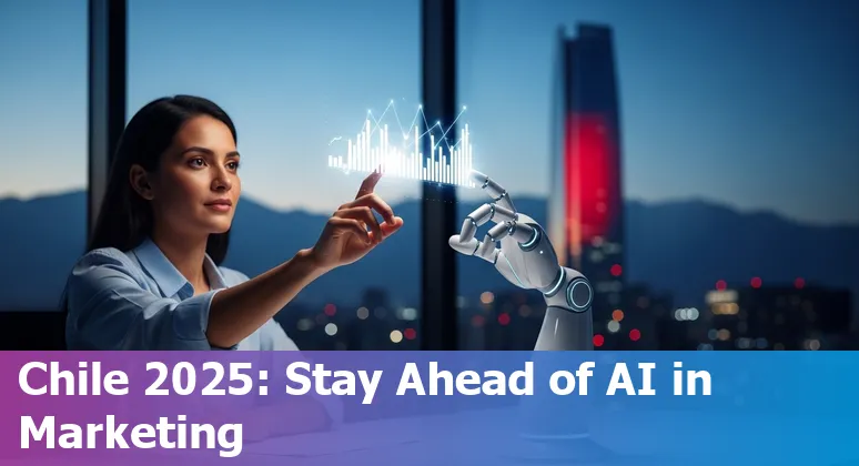 Chilean marketer collaborating with AI tools in 2025, showing human-AI teamwork in Chile