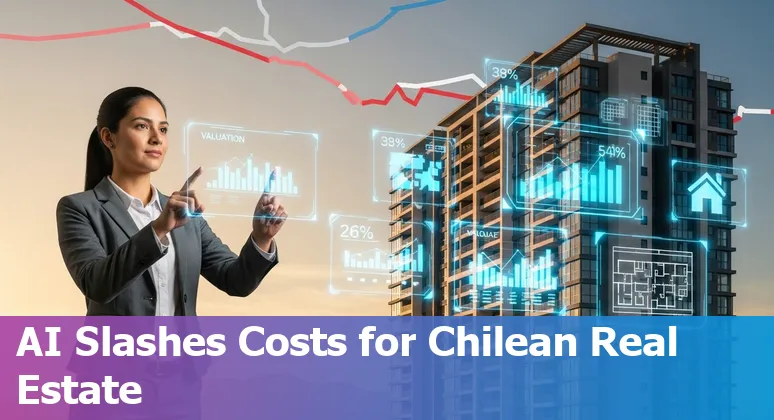 Illustration of AI tools improving efficiency for real estate companies in Chile