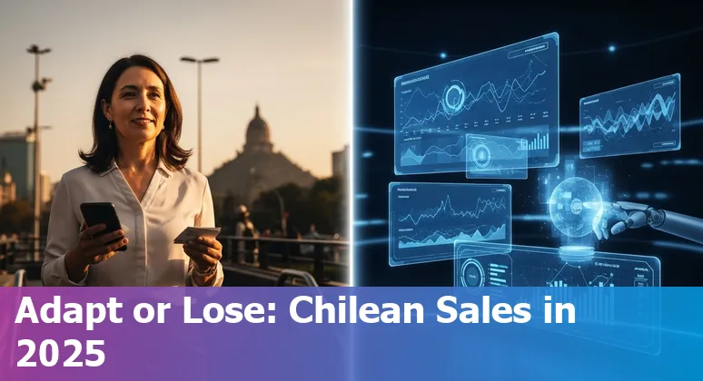 Salesperson in Santiago, Chile using AI sales tools on a laptop