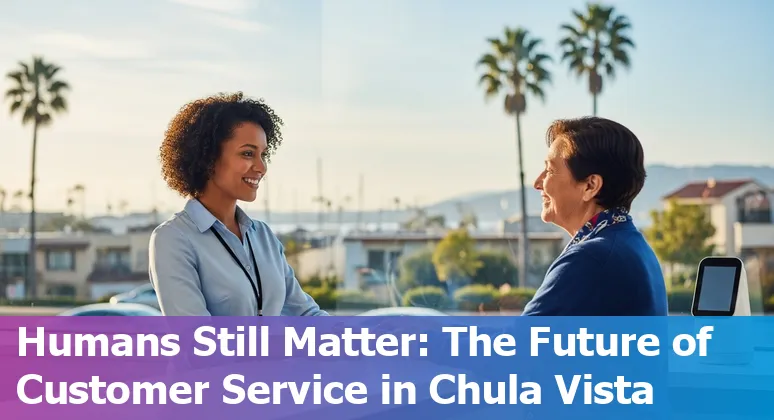 Customer service agent using AI tools in Chula Vista, California office, illustrating human-AI collaboration in 2025