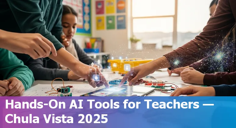 Educators in Chula Vista, California discussing AI tools and student projects in 2025