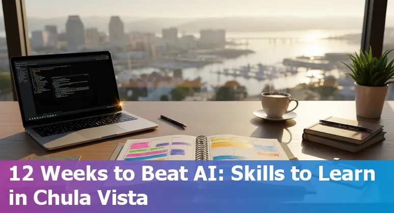 Finance professional using AI tools in Chula Vista, California office—future of finance jobs and upskilling in Chula Vista