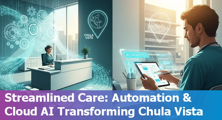 Healthcare workers using AI dashboard in Chula Vista, CA hospital.