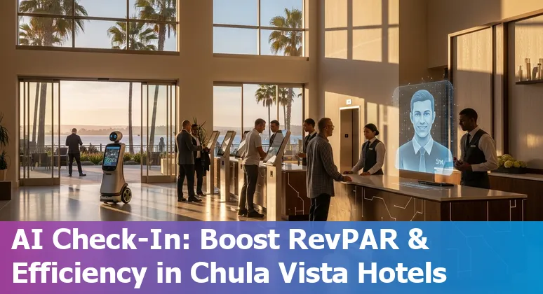 Hotel staff and AI dashboard showing smart-room controls and dynamic pricing for Chula Vista, California hotels in 2025