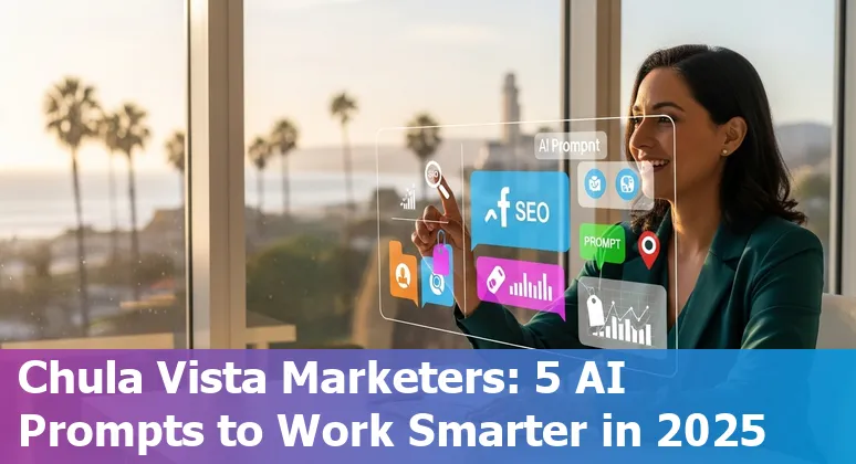 Marketing professional using AI prompts to create a local Chula Vista marketing plan with bilingual content and community partnerships.