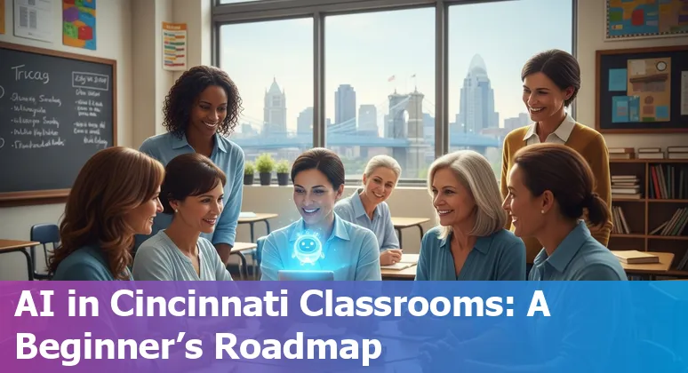 Educator using AI tools with students in a Cincinnati, Ohio classroom, 2025