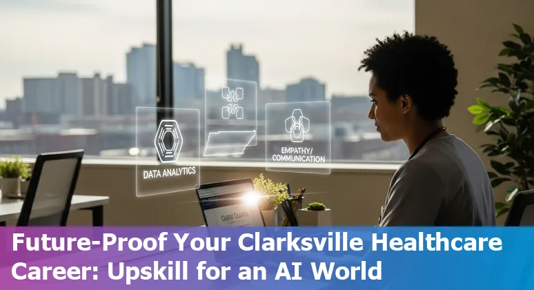 Healthcare workers in Clarksville reviewing AI-enabled medical equipment with training materials