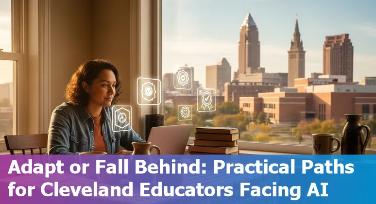 Cleveland classroom with an AI reading tutor avatar on a tablet beside a teacher and paraprofessional.