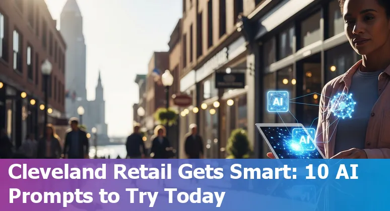 Retail staff using AI tools for inventory, chatbots, and localized promotions in Cleveland store.