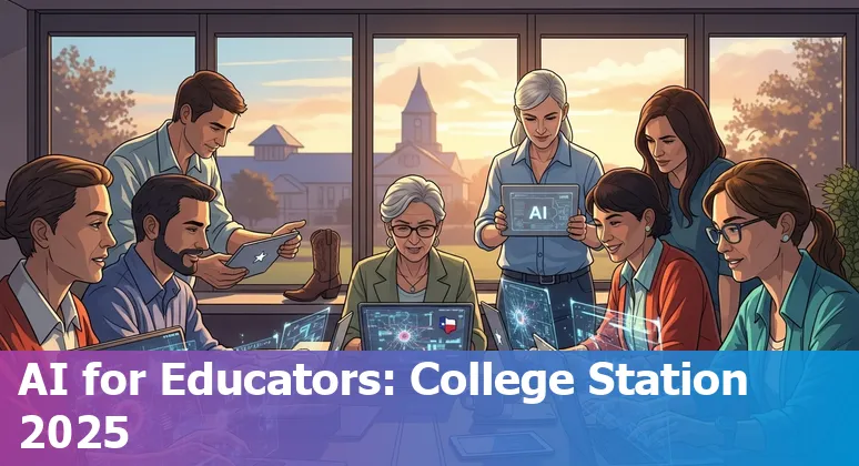 Educators in College Station, Texas using AI tools in a classroom workshop, 2025