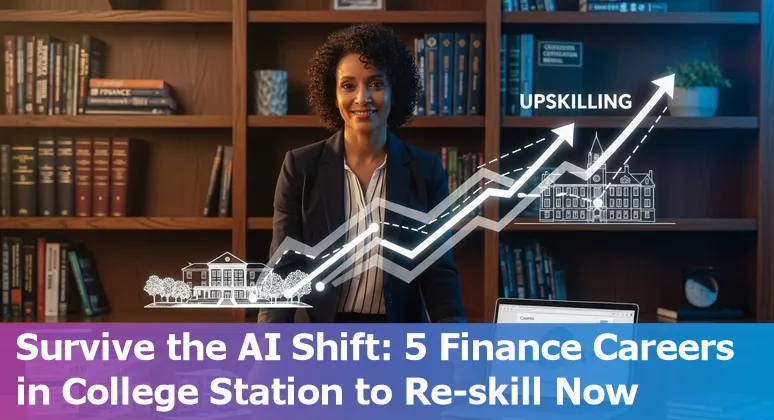 College Station financial services professionals learning AI-ready skills with Texas A&M campus in background