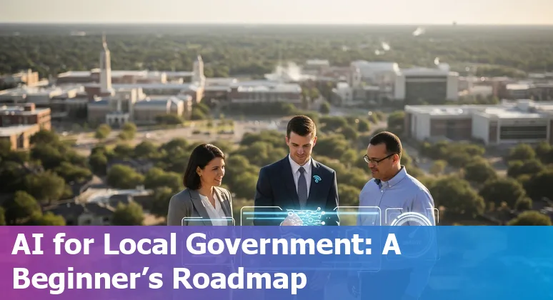 City of College Station, Texas government employees using AI tools in 2025 with city hall in the background