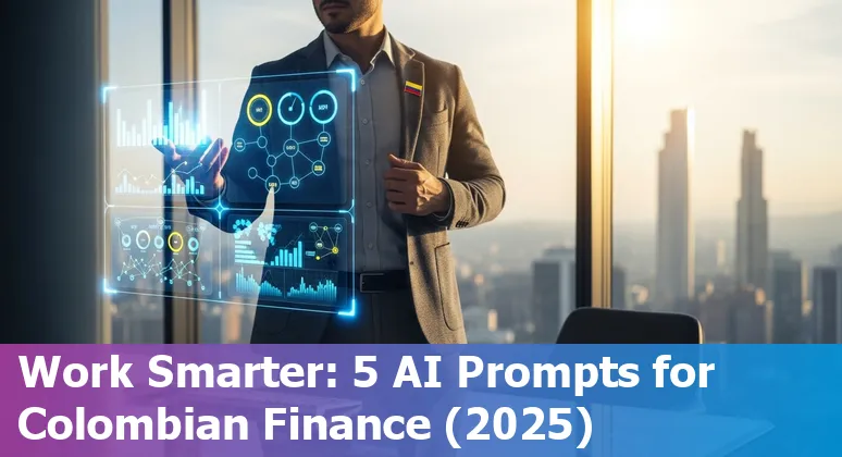 Finance professional in Colombia using AI prompts on a laptop showing a consolidated cash dashboard
