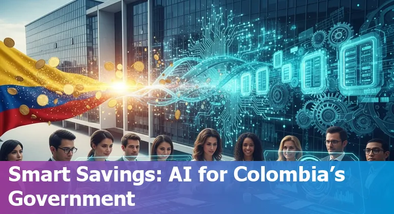 Government employees using an AI dashboard to improve efficiency and cut costs in Colombia