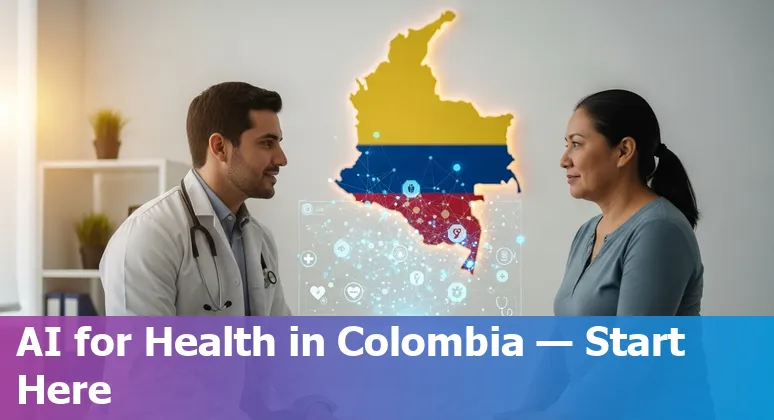 Healthcare professionals using AI tools in a Colombian clinic, illustrating AI in healthcare adoption in Colombia in 2025