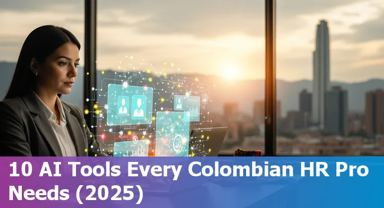 Collage of logos for Paradox, Eightfold, HireVue, Gloat, Lattice, Leapsome, Payscale, Lyra Health, Talla and Deel over a map of Colombia
