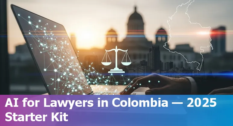 Illustration of a lawyer using AI tools in Colombia in 2025