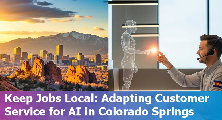 Customer service agent and AI assistant graphic for Colorado Springs, Colorado, US — hybrid model and reskilling in 2025