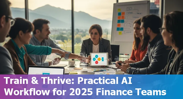 Finance professional using AI tools in Colorado Springs, Colorado office with CU and Colorado OIT guidance visible on screen
