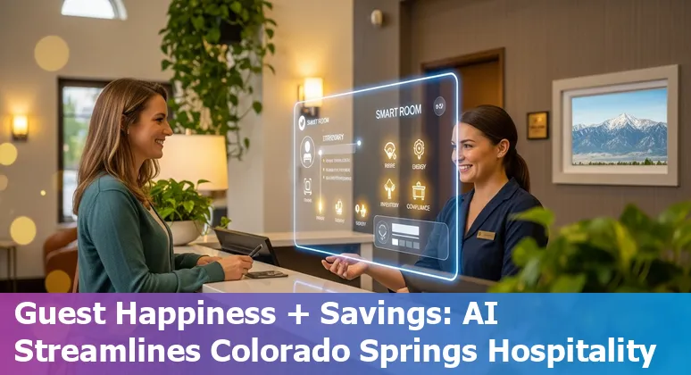 Hospitality staff and AI dashboard in Colorado Springs, CO — AI tools helping hotels and restaurants cut costs in Colorado.