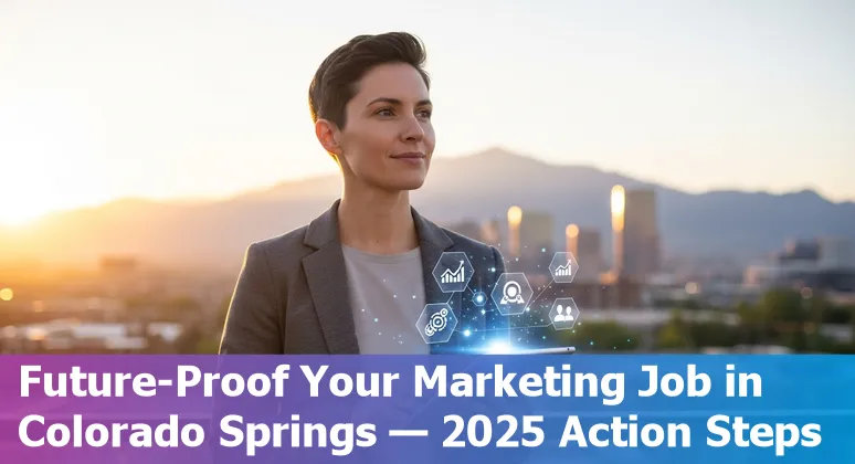 Marketing team using AI tools in Colorado Springs, Colorado office — 2025 adaptation and upskilling scene