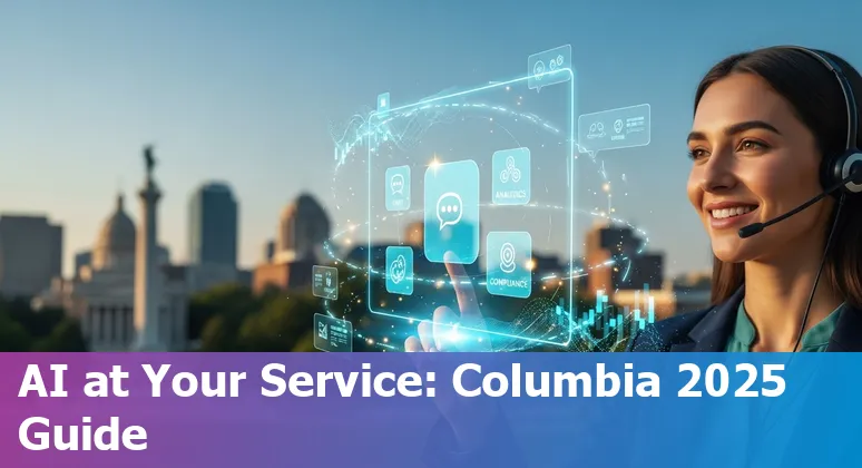 Customer service agent using AI tools on a laptop in Columbia, Missouri, 2025