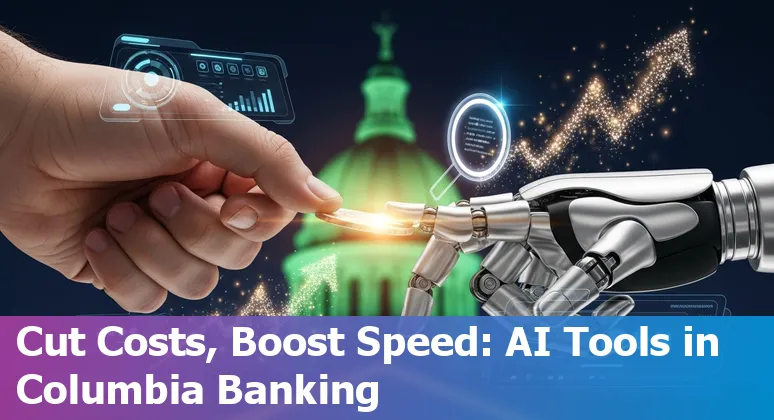 Financial services team using AI tools in Columbia, Missouri, US office, improving efficiency and cutting costs