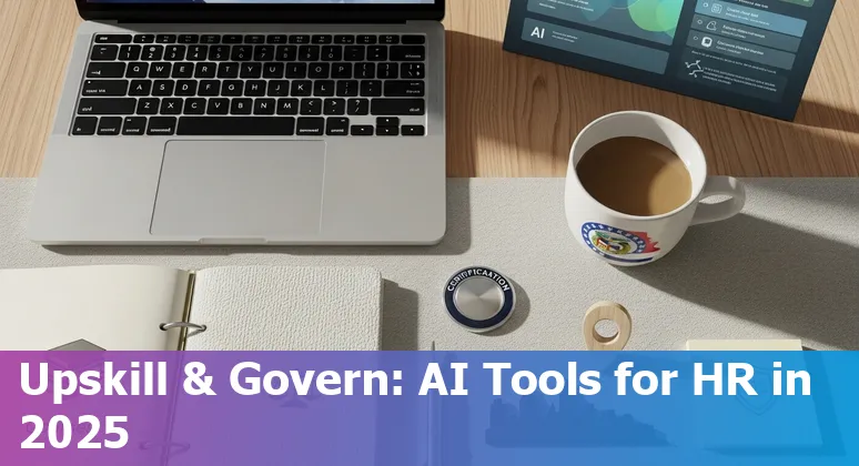 HR professional using AI tools in Columbia, Missouri office—2025 guide image