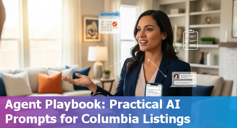 Agent using AI tools on a laptop to create listings and virtual tours for Columbia, Missouri properties