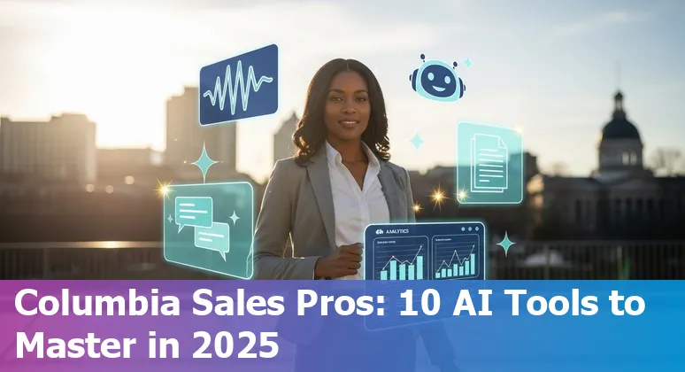 Sales professional using AI tools like Gong and Tableau on a laptop in Columbia, South Carolina.