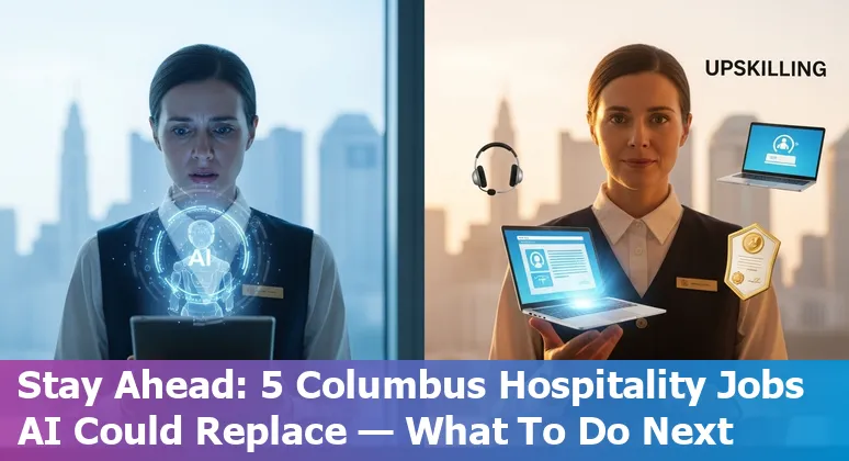 Columbus hotel front desk, housekeeping robot, and hospitality workers adapting to AI tools
