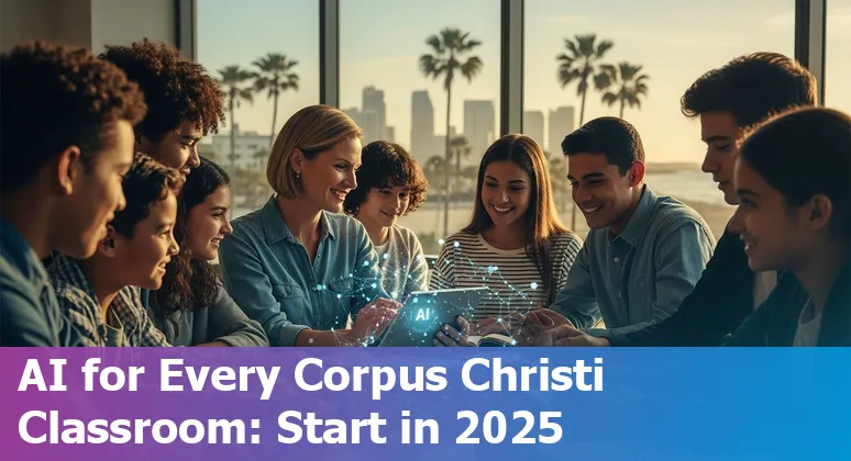 Educators using AI tools at a Corpus Christi, Texas classroom workshop in 2025